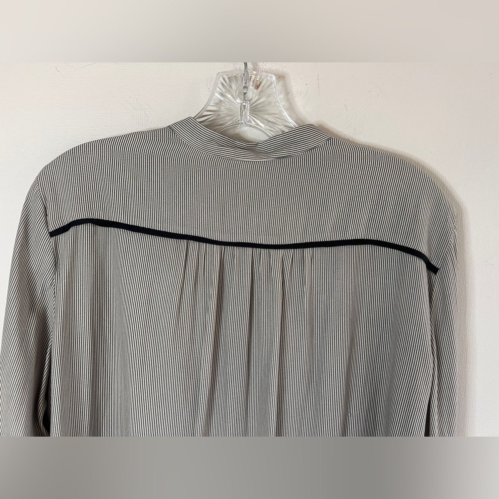FREE PEOPLE Crepe Stripe Tunic Blouse Parisian Minimalist Capsule Boho | Size M - Picture 7 of 13